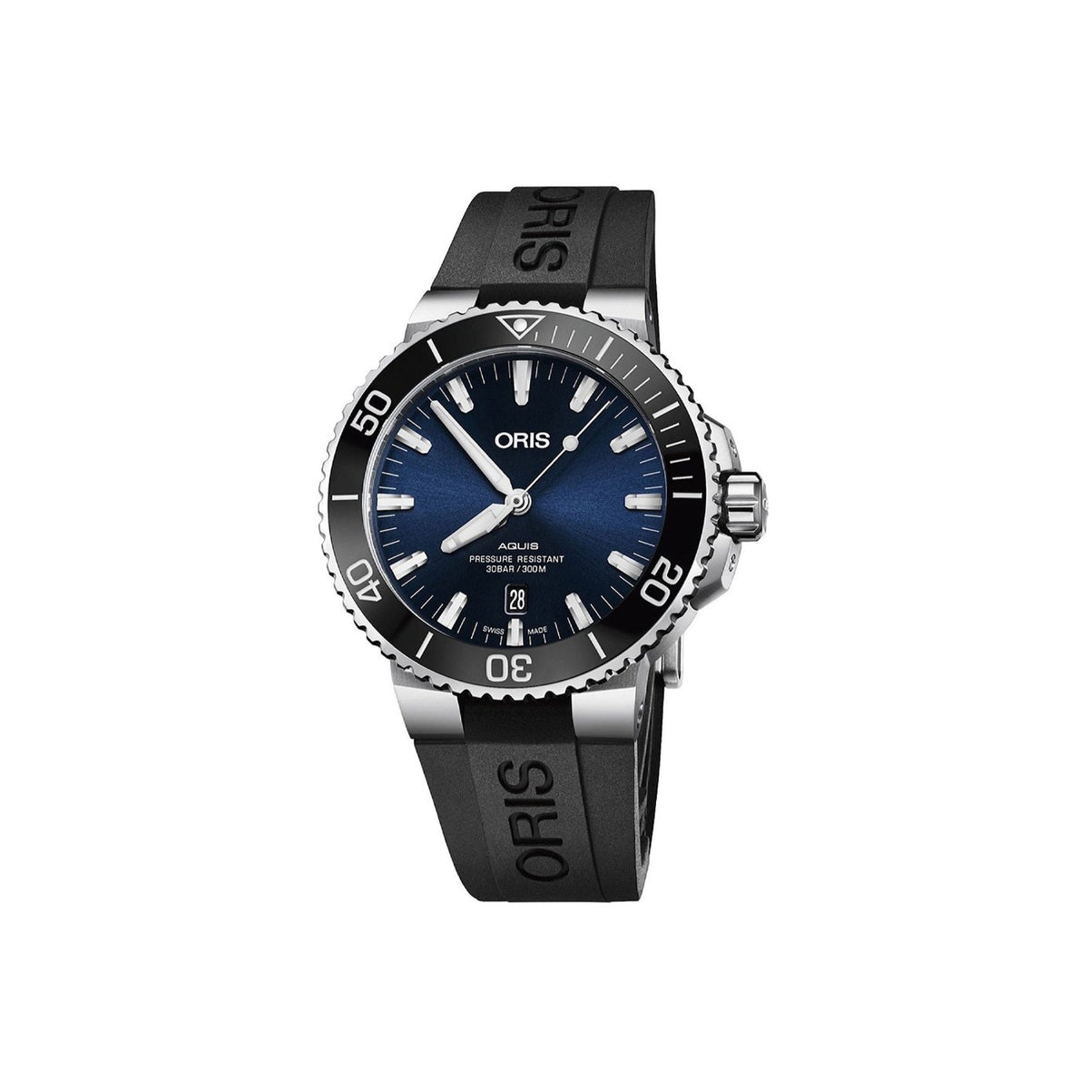 Oris  Men's 01-733-7766-4135-07-4-22-64FC Aquis Black Rubber Watch