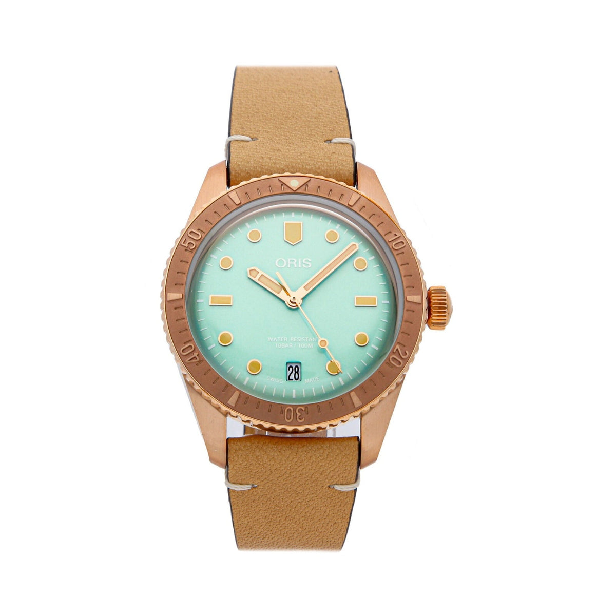 Oris  Unisex 01-733-7771-3157-07-5-19-04BR Divers Sixty-Five Brown Leather Watch