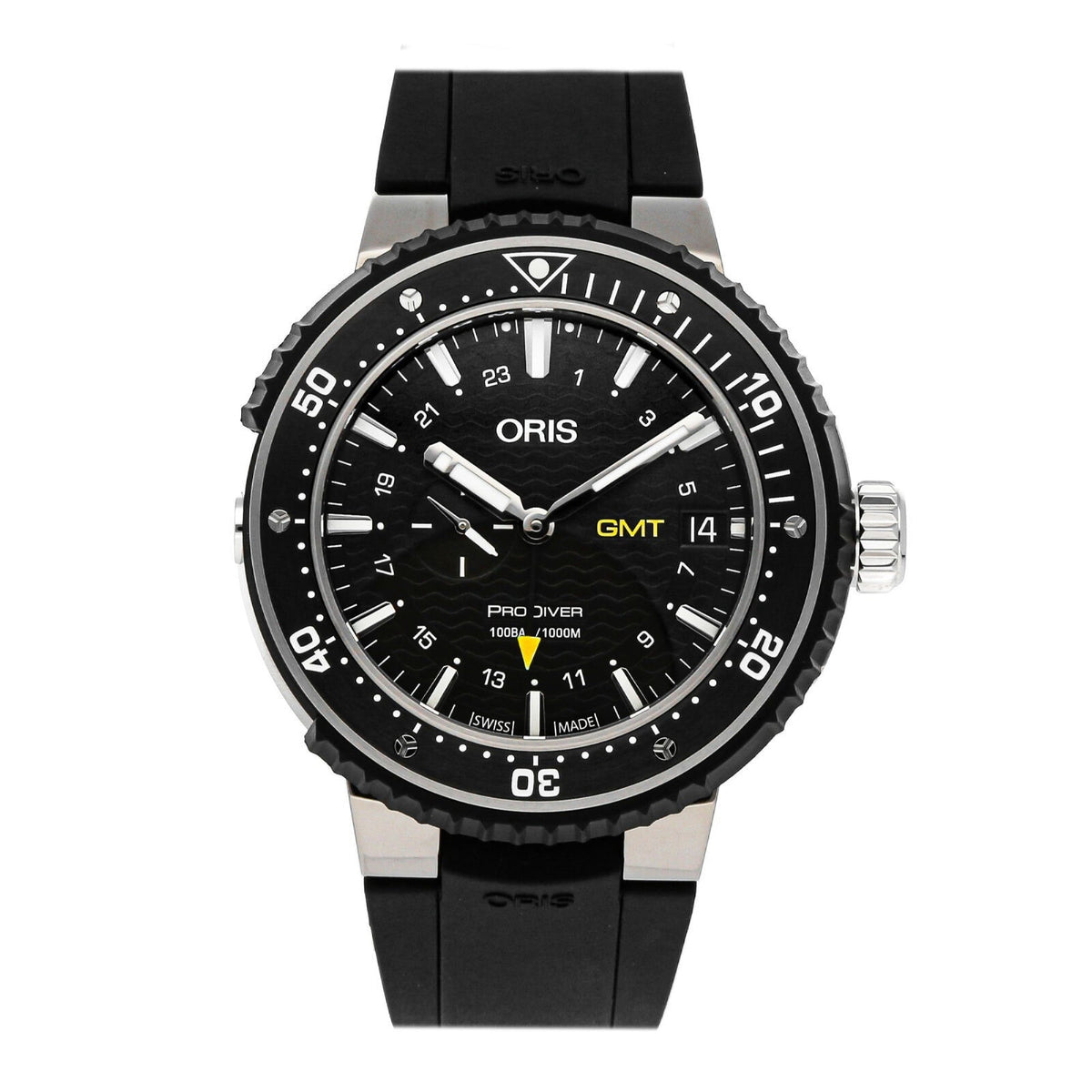 Oris  Men's 01-748-7748-7154-07-4-26-74TEB ProDiver GMT Black Rubber Watch