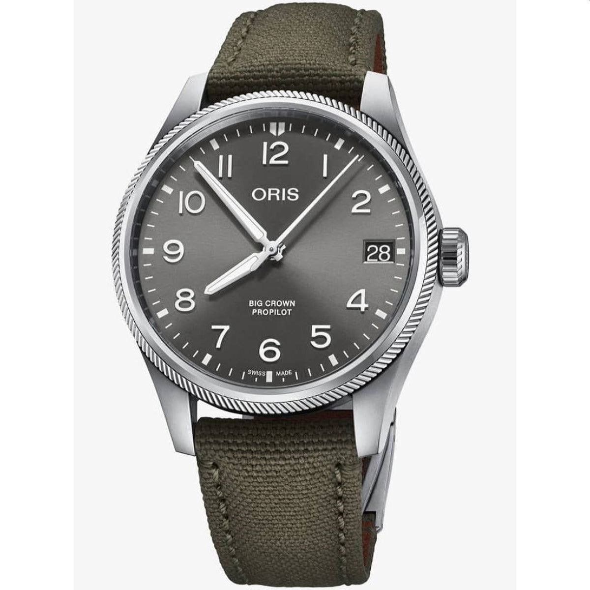 Oris  Men's 01-751-7761-4063-07-3-20-03LC Big Crown Green Fabric Watch