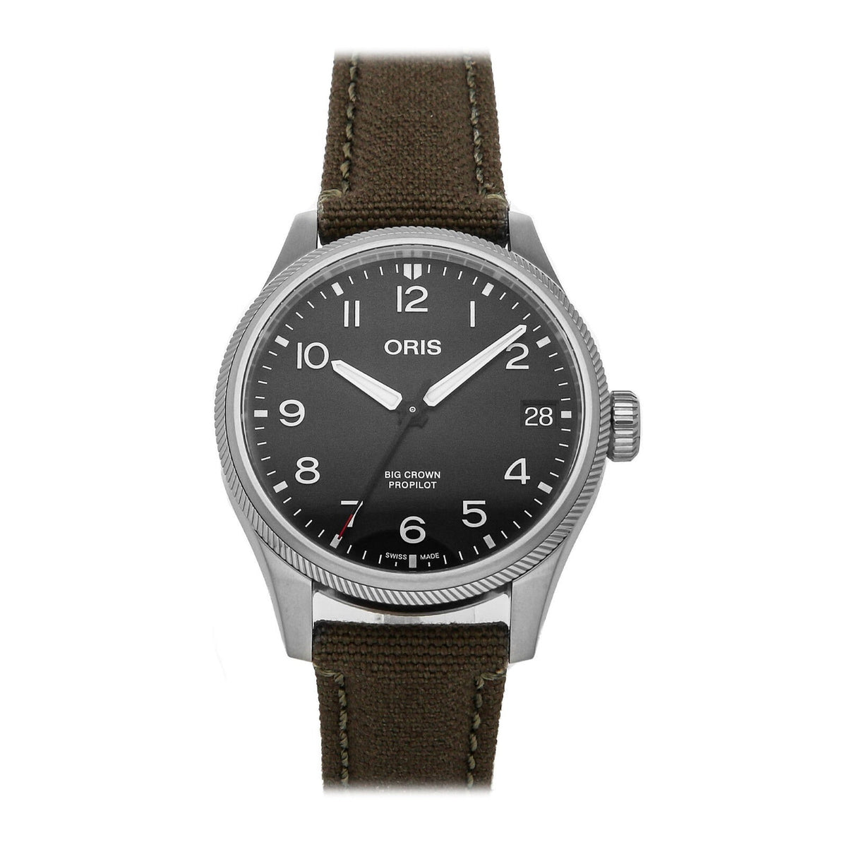 Oris  Men's 01-751-7761-4164-07-3-20-03LC Big Crown Green Fabric Watch