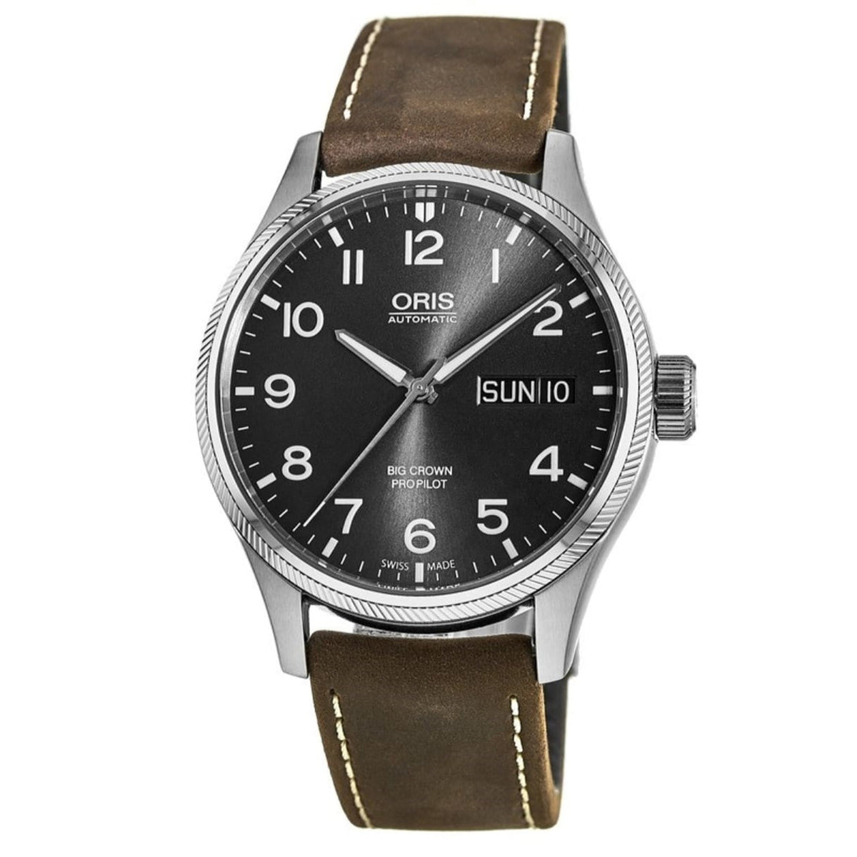 Oris  Men's 01-752-7698-4063-07-5-22-05FC Big Crown Brown Leather Watch