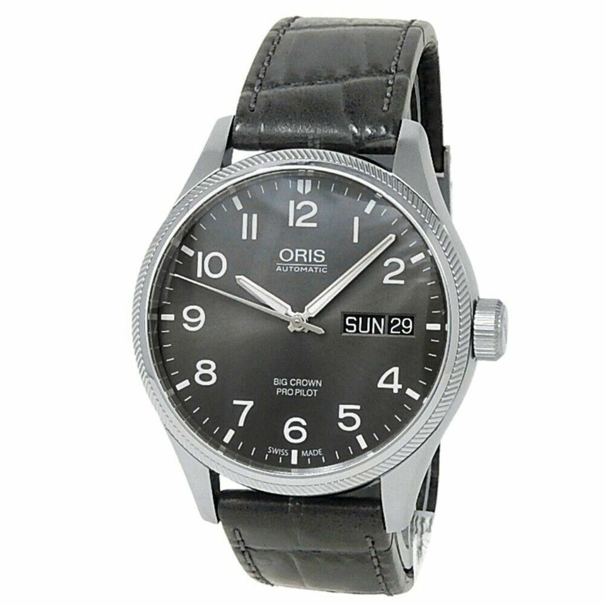 Oris  Men's 01-752-7698-4063-07-5-22-06FC Big Crown Grey Leather Watch