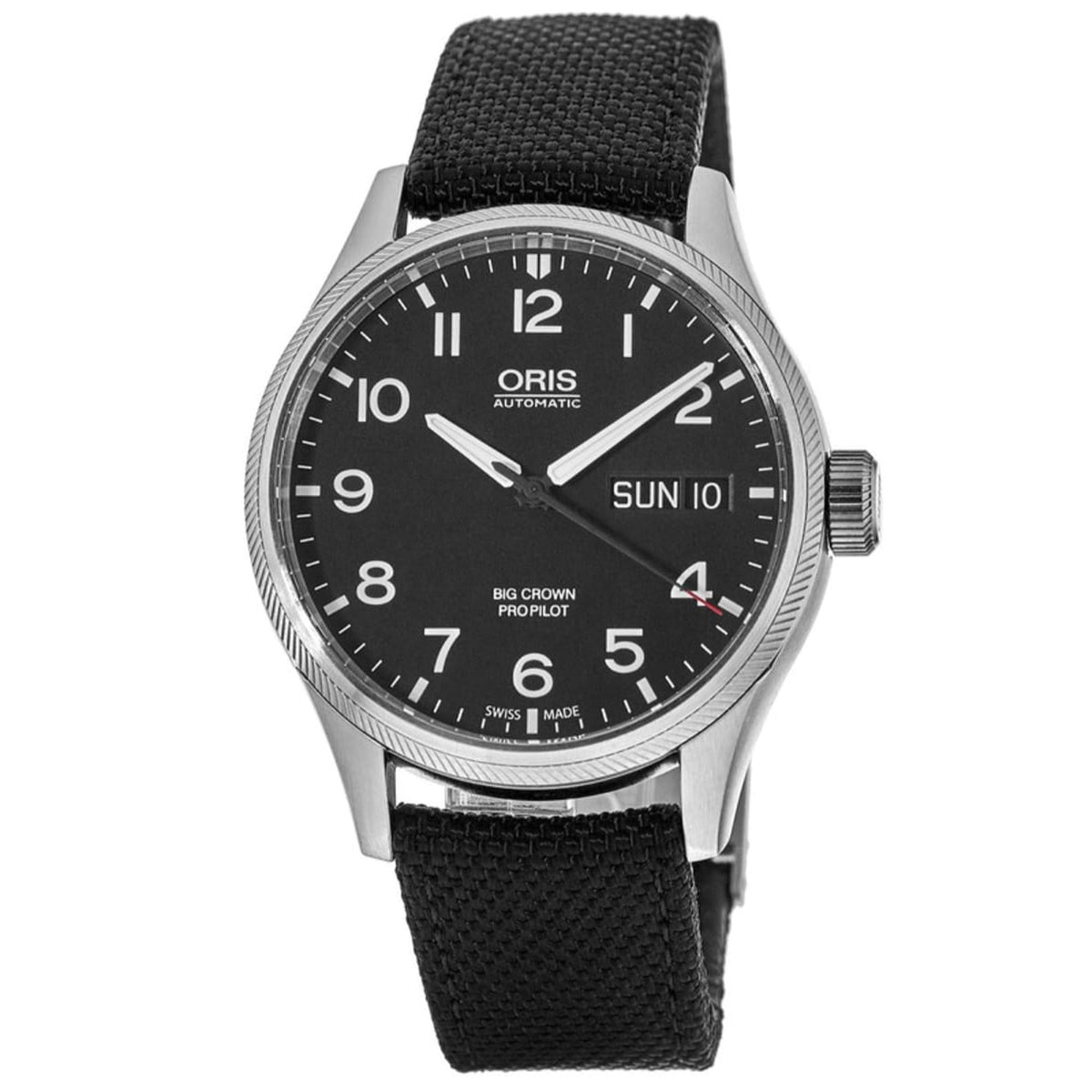 Oris  Men's 01-752-7698-4164-07-5-22-15FC Big Crown Black Fabric Watch