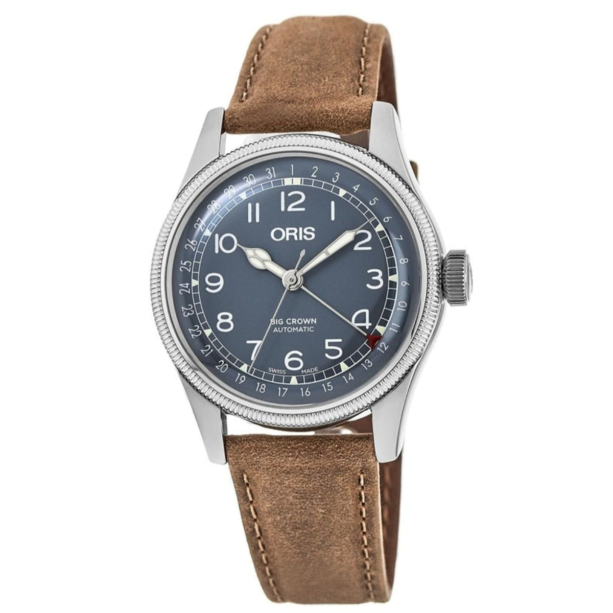 Oris  Men's 01-754-7741-4065-07-5-20-63 Big Crown Brown Leather Watch