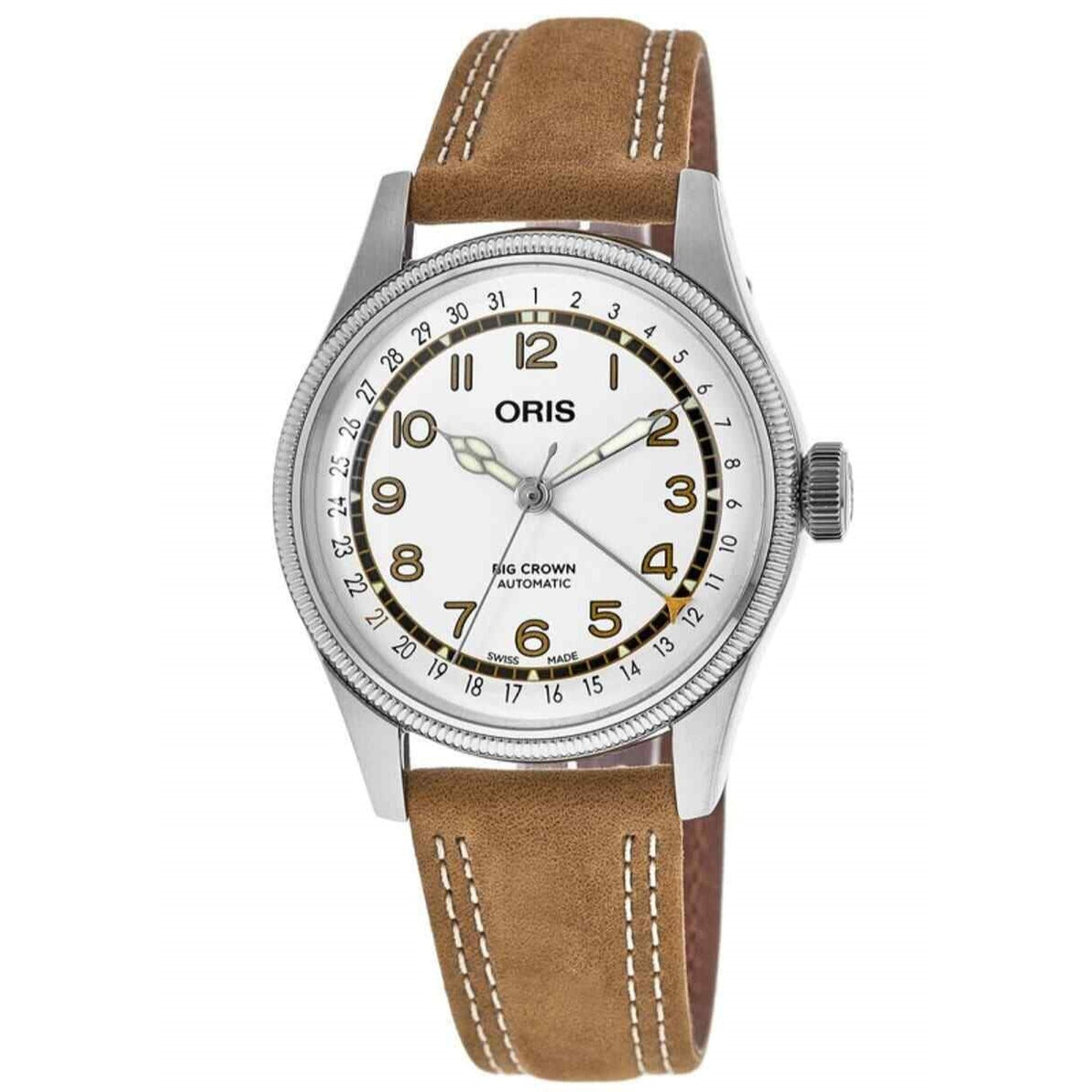 Oris  Men's 01-754-7741-4081-Set Big Crown Brown Leather Watch