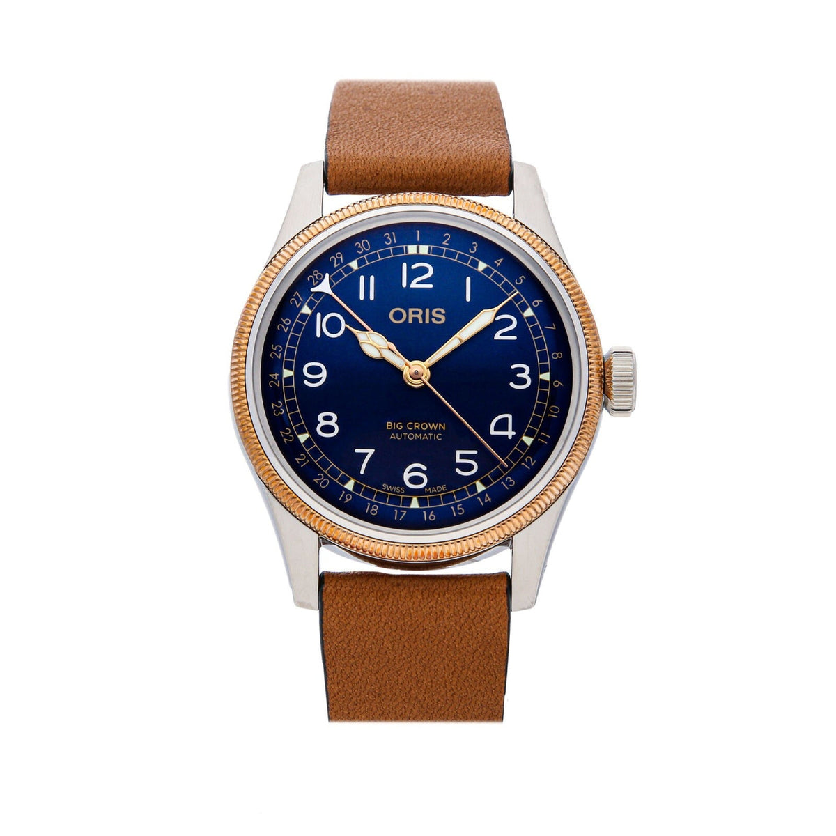 Oris  Men's 01-754-7741-4365-07-5-20-58 Big Crown Brown Leather Watch