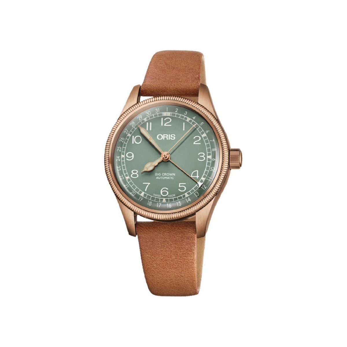 Oris  Women's 01-754-7749-3167-07-5-17-66BR Big Crown Brown Leather Watch