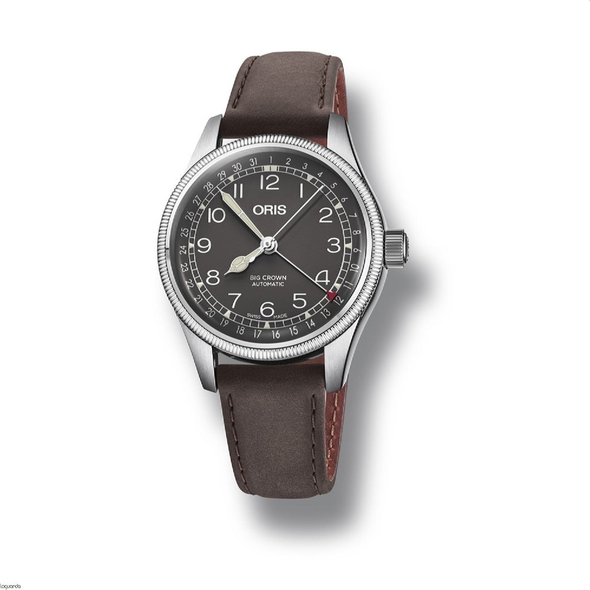 Oris  Women's 01-754-7749-4064-07-5-17-67 Big Crown Brown Leather Watch