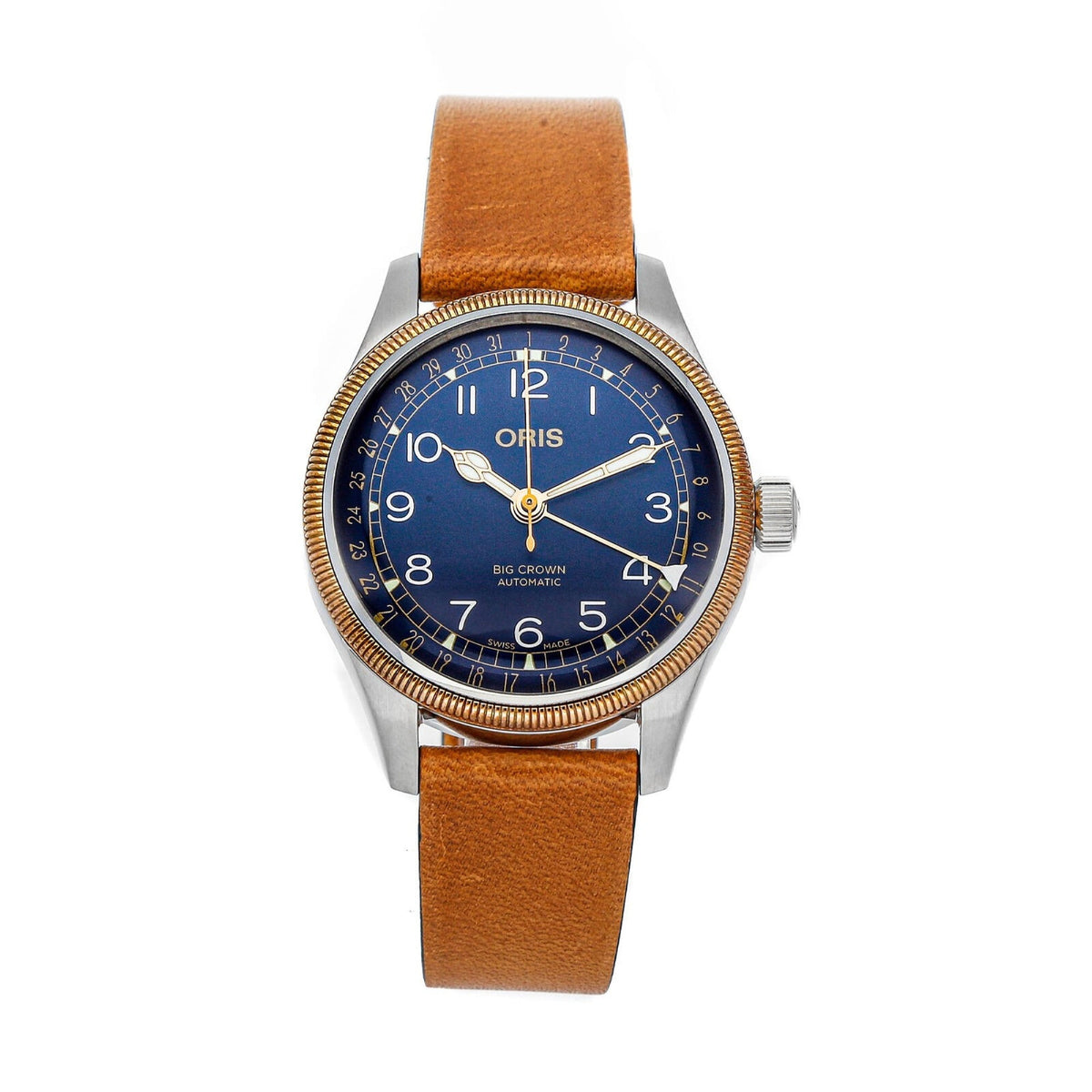 Oris  Men's 01-754-7749-4365-07-5-17-66G Big Crown Brown Leather Watch