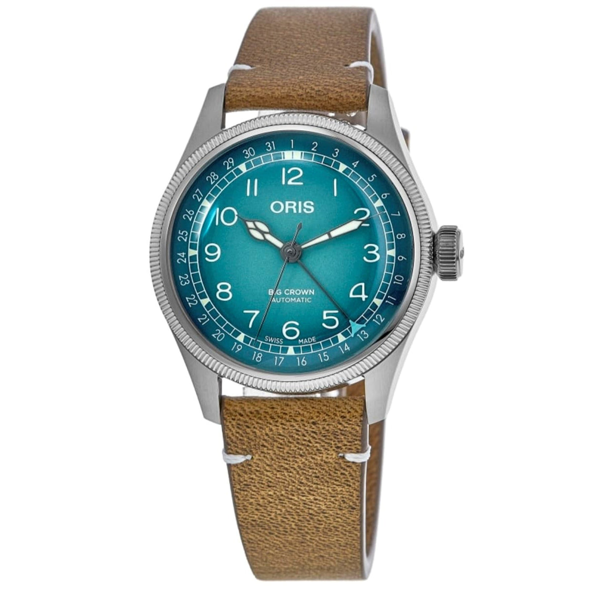 Oris  Men's 01-754-7779-4065-Set Big Crown Brown Leather Watch