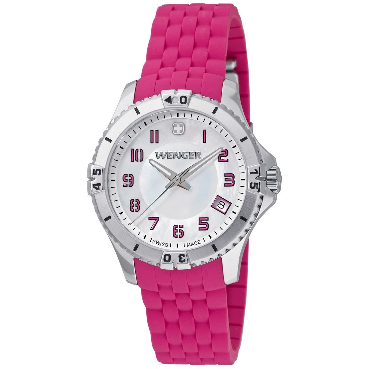 Wenger Women&#39;s 01.0121.101 Squadron Pink Silicone Watch