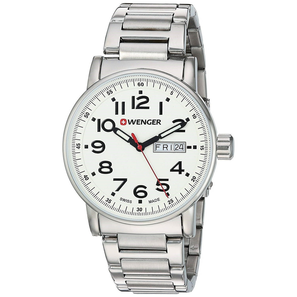 Wenger Men&#39;s 01.0341.102 Attitude Day and Date Stainless Steel Watch