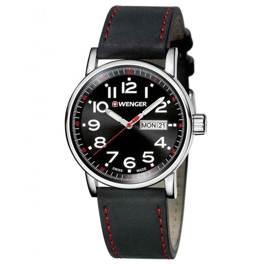 Wenger Men's 01.0341.103 Attitude Black Leather Watch
