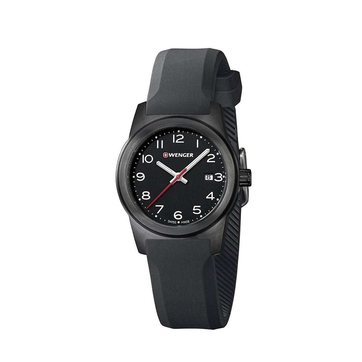 Wenger Women&#39;s 01.0411.136 Field Color Black Silicone Watch