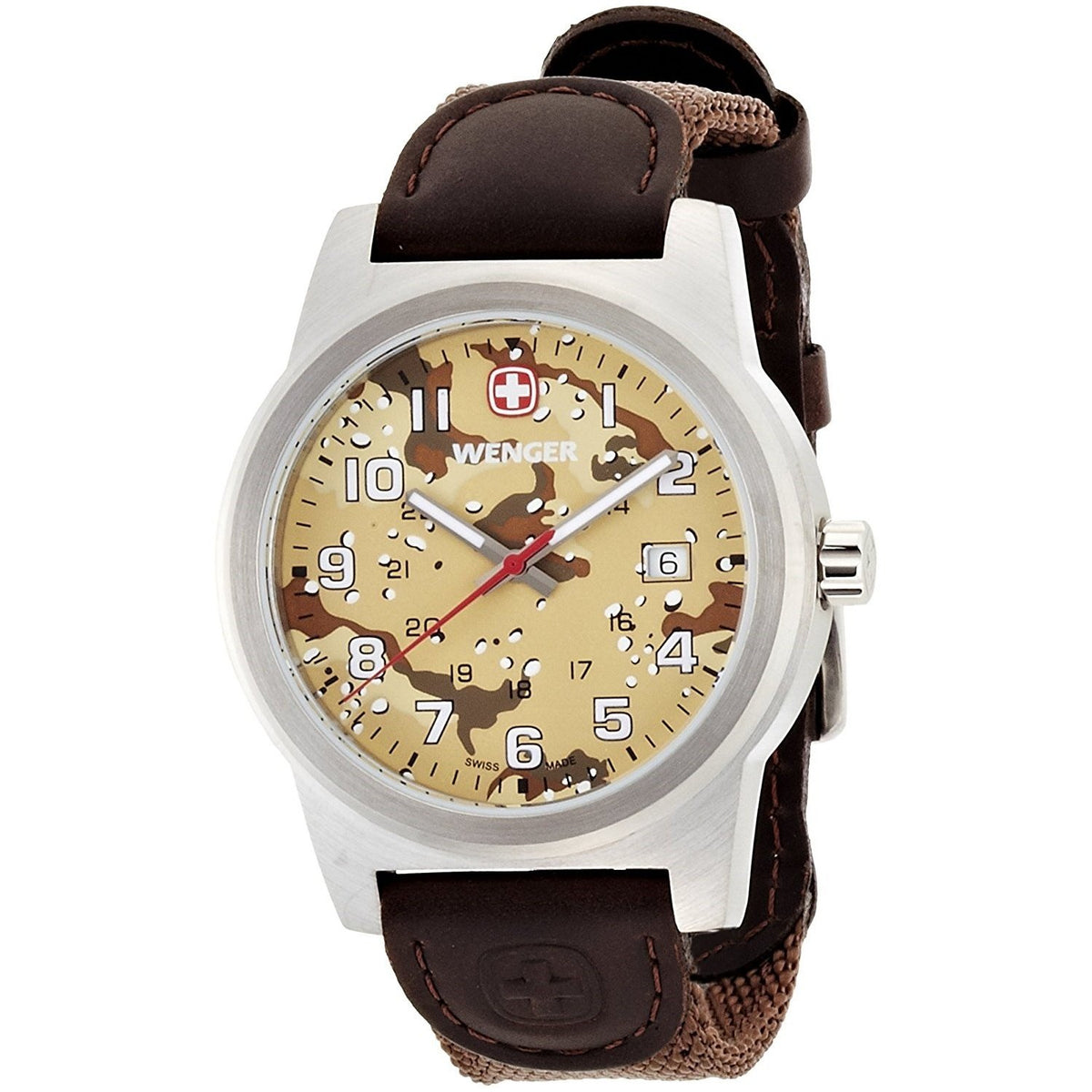 Wenger Men&#39;s 01.0441.107 Field Camouflage Brown Nylon and Rubber Watch