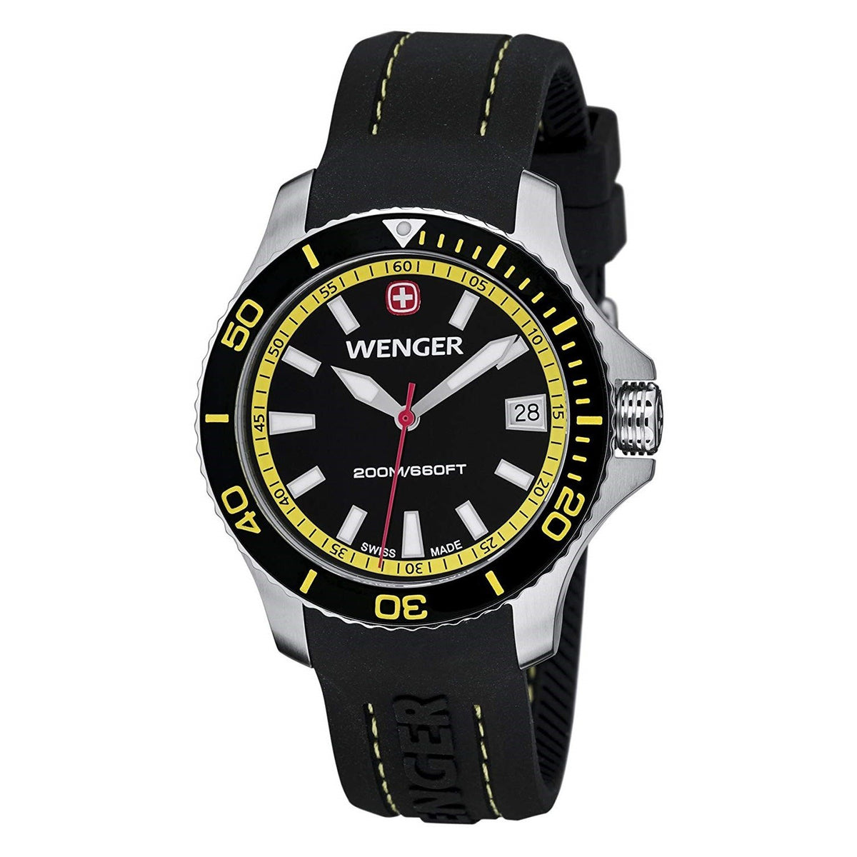 Wenger Women&#39;s 01.0621.101 Classic Black Rubber Watch