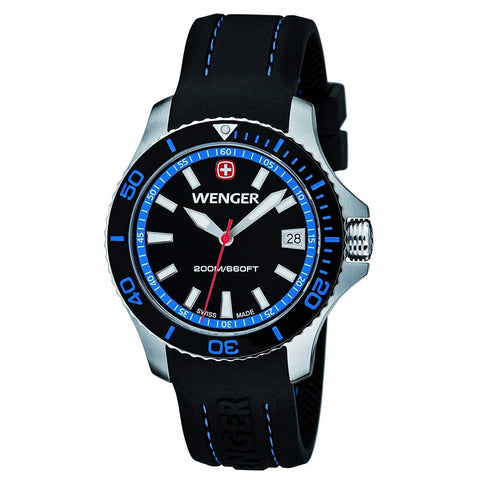 Wenger Women's 01.0621.102 Sea Force Black Silicone Watch