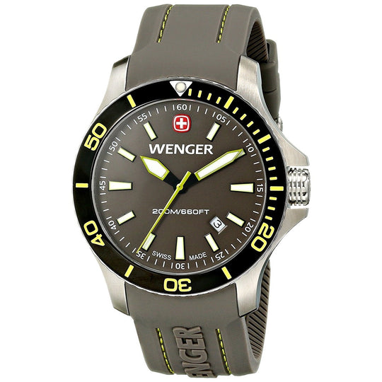 Wenger Men's 01.0641.110 Sea Force Grey Silicone Watch