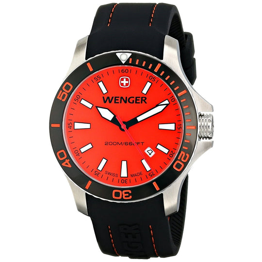 Wenger Men's 01.0641.111 Sea Force Black Silicone Watch