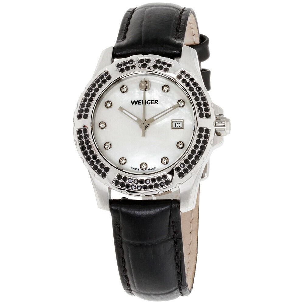 Wenger Women's 01.0703.315 Sport Elegance Black Leather Watch