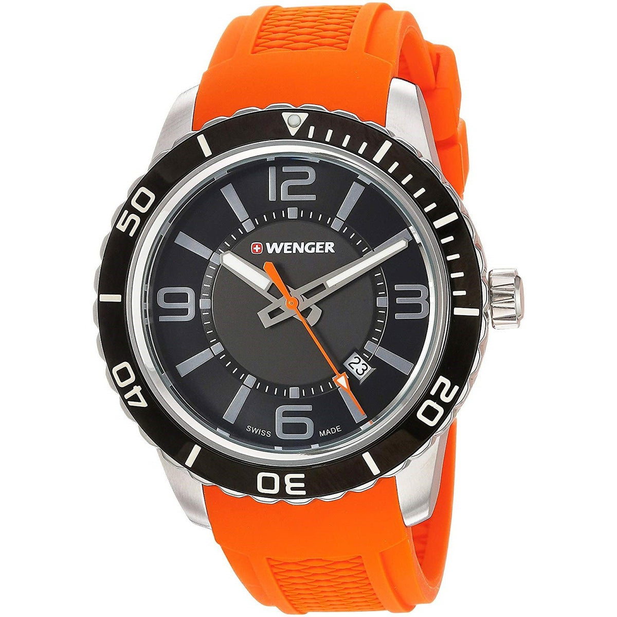 Wenger Men&#39;s 01.0851.114 Roadster Orange Silicone Watch