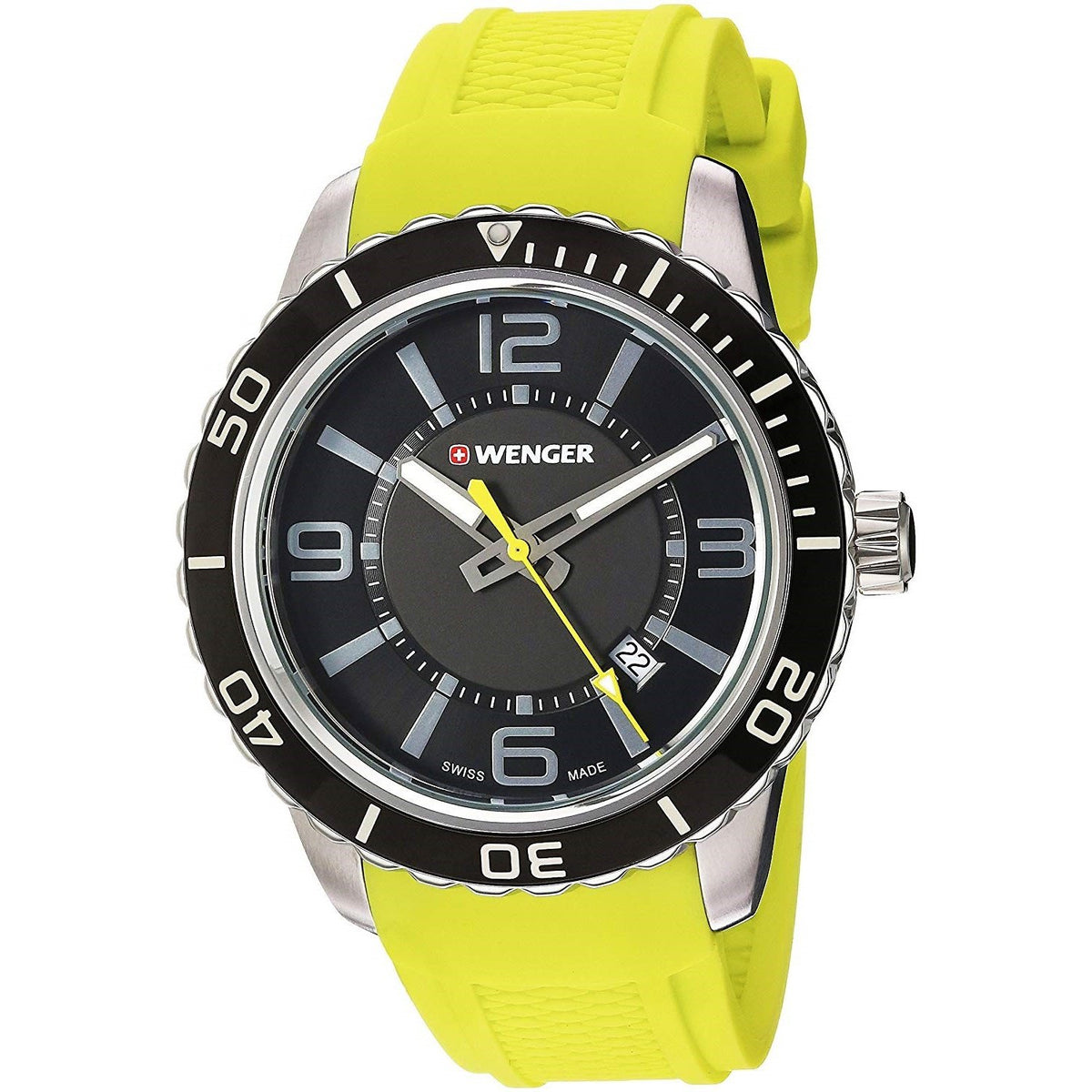 Wenger Men&#39;s 01.0851.115 Roadster Yellow Silicone Watch