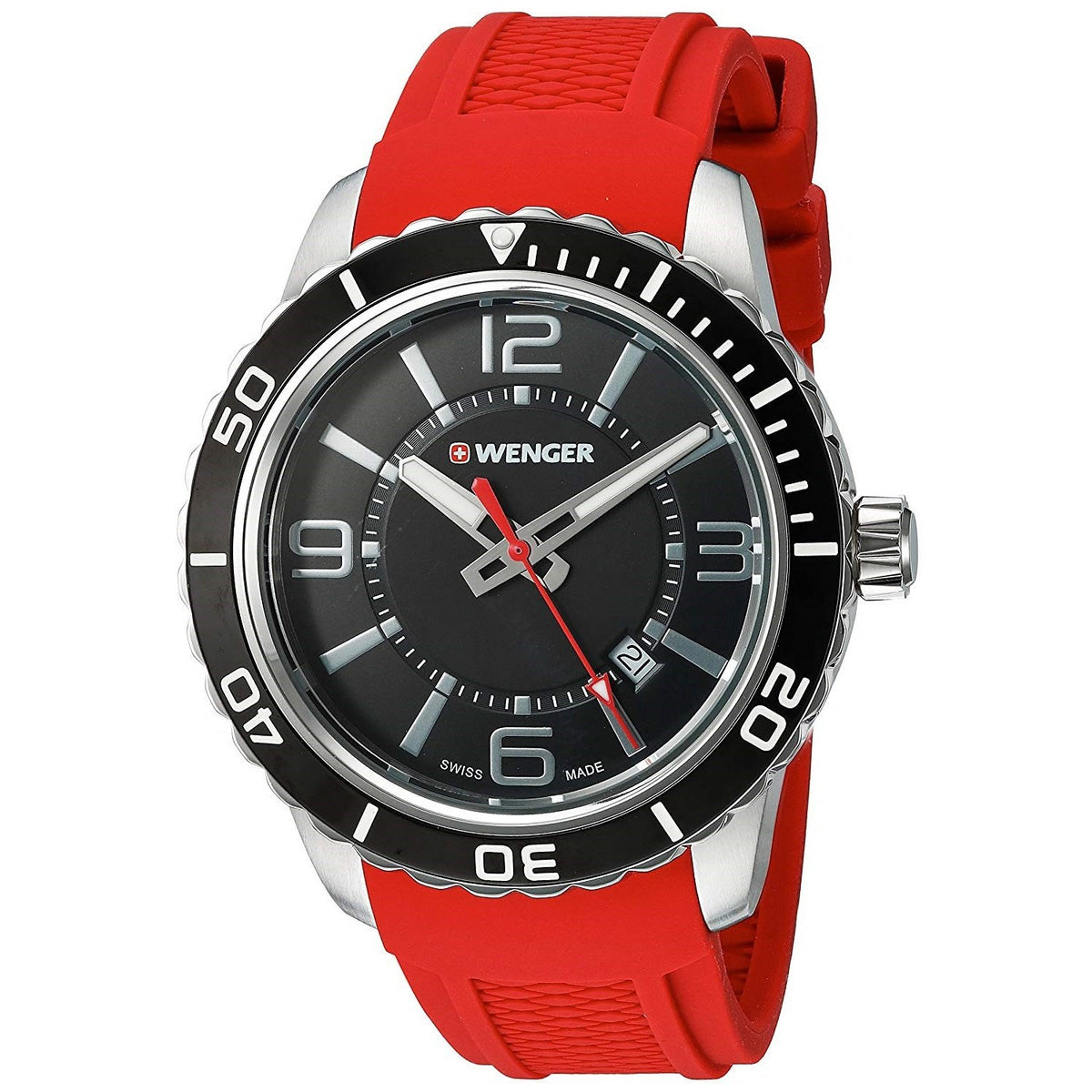 Wenger Men&#39;s 01.0851.116 Roadster Red Silicone Watch