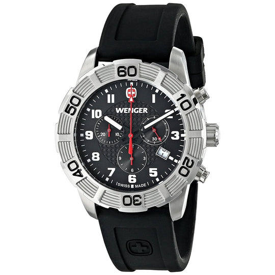 Wenger Men's 01.0853.101 Roadster Chronograph Black Silicone Watch