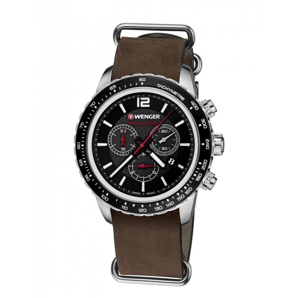 Wenger Men's 01.0853.106 Roadster Chronograph Brown Leather Watch