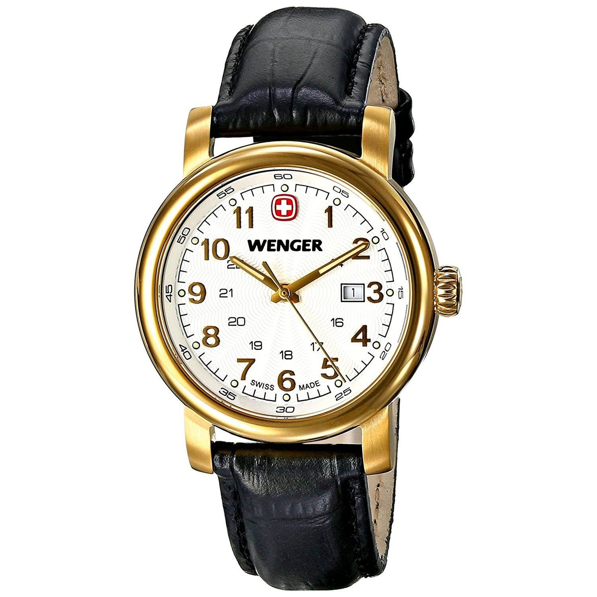 Wenger Women&#39;s 01.1021.109 Urban Classic Black Leather Watch