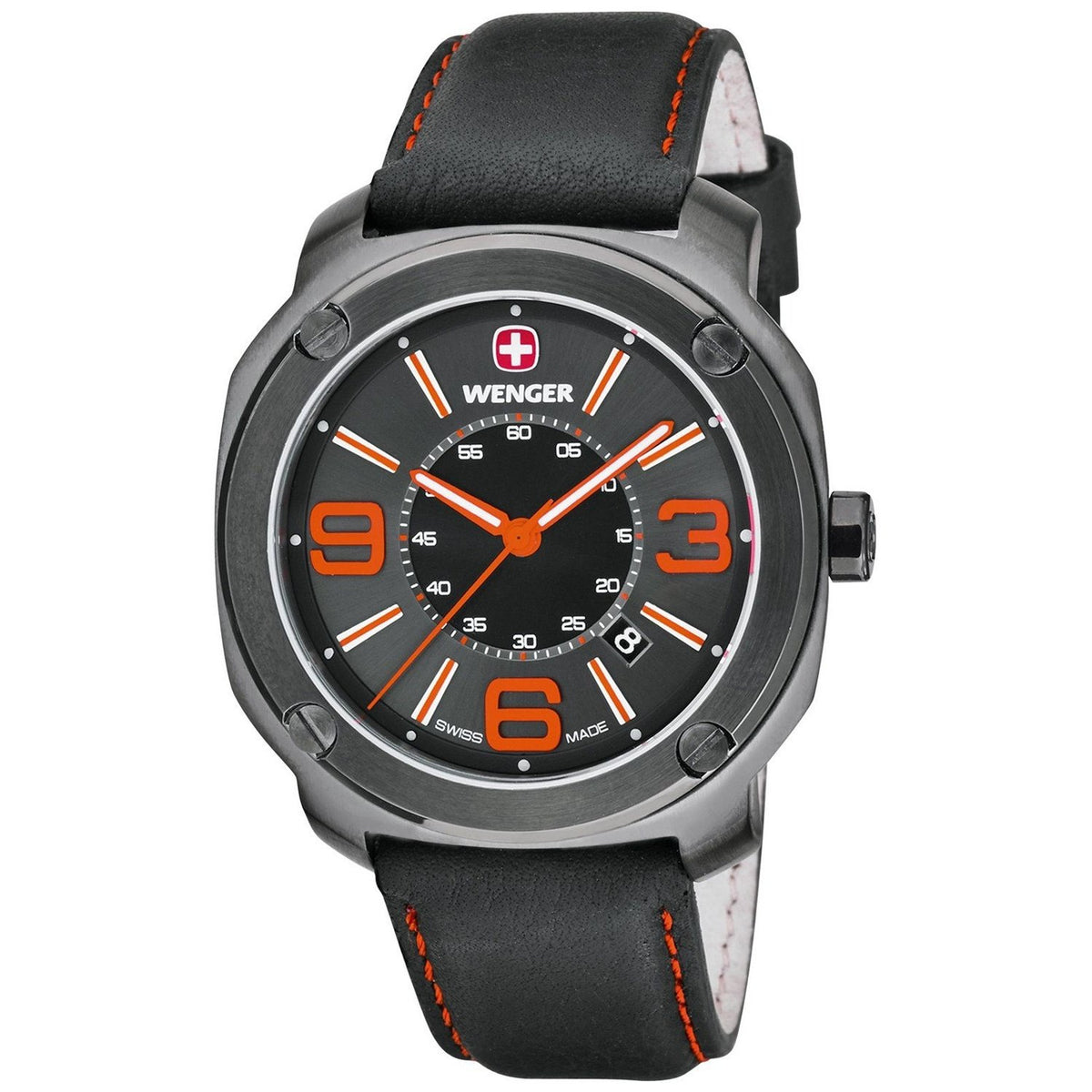 Wenger Men&#39;s 01.1051.107 Escort Black Leather Watch