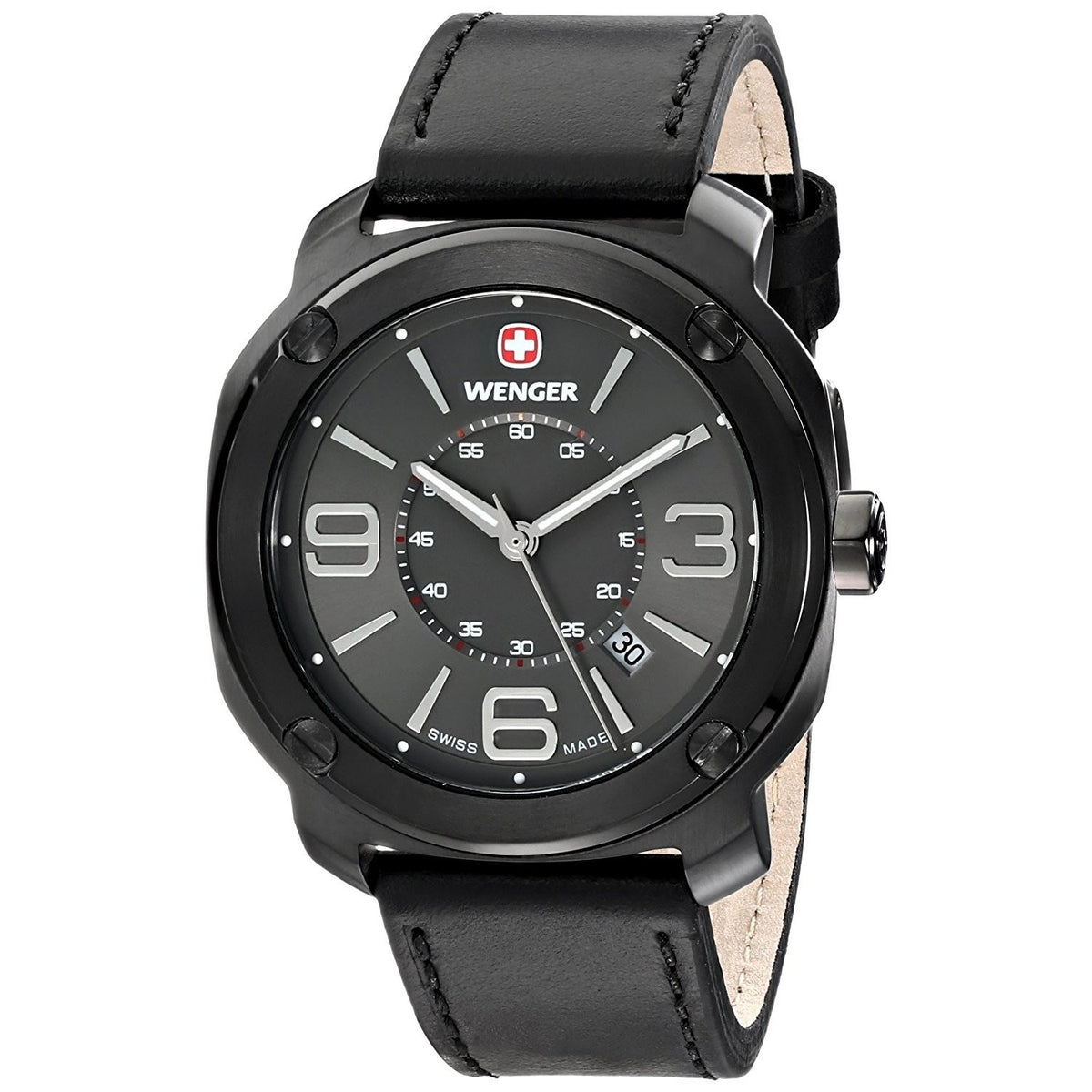 Wenger Men&#39;s 01.1051.108 Escort Black Leather Watch