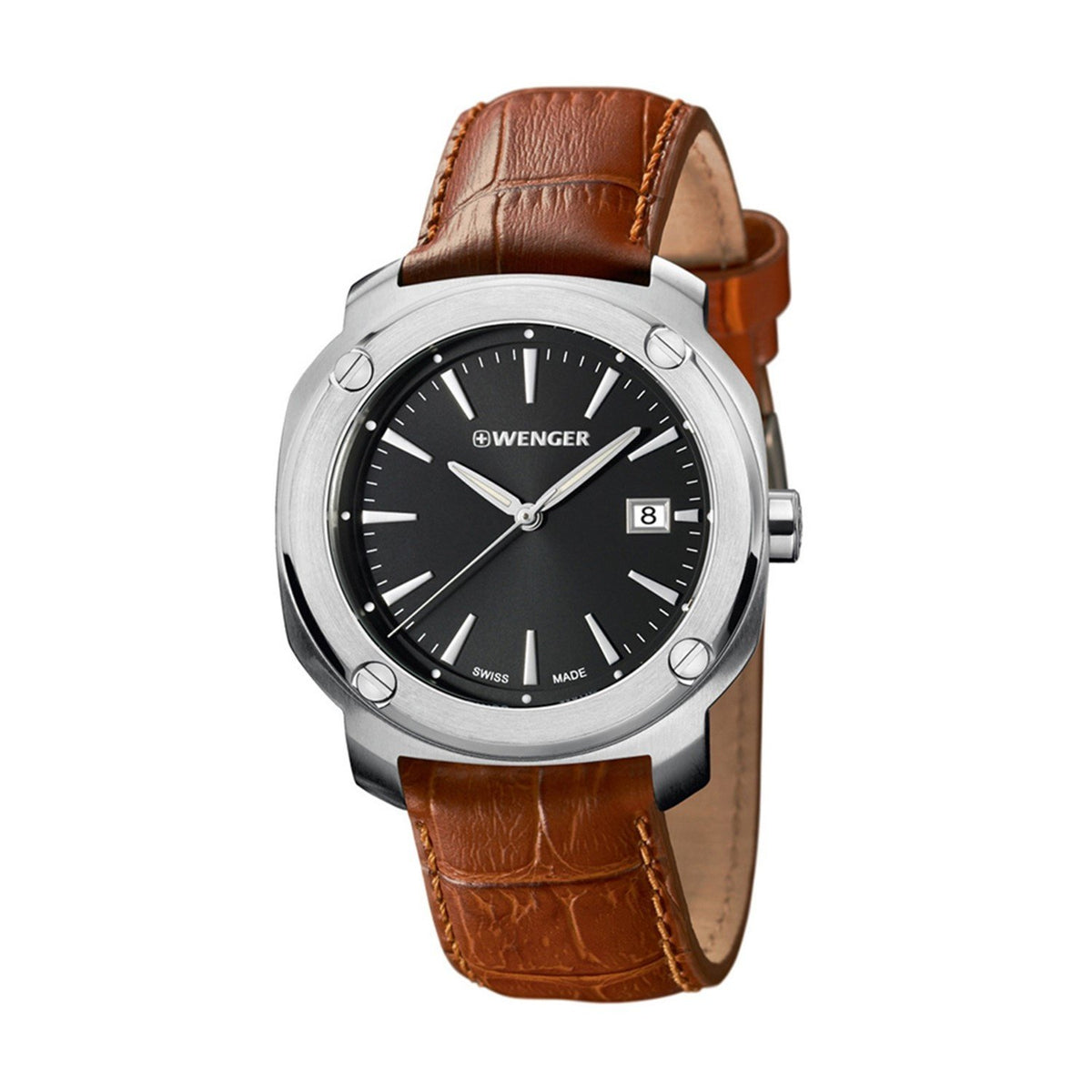 Wenger Men&#39;s 01.1141.111 Edge Index Brown Leather Watch