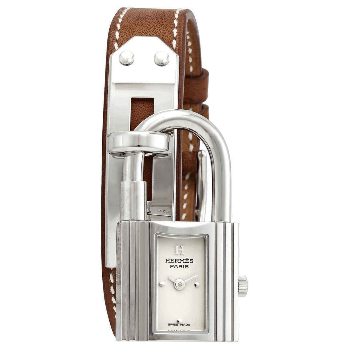 Hermes Women&#39;s 026734WW00 Kelly Brown Leather Watch