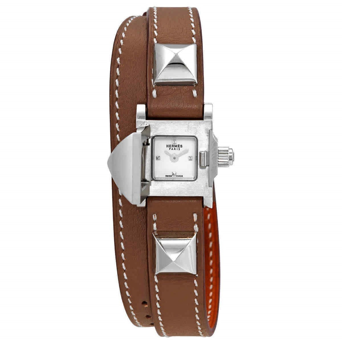 Hermes Women&#39;s 028352WW00 Medor Brown Leather Watch
