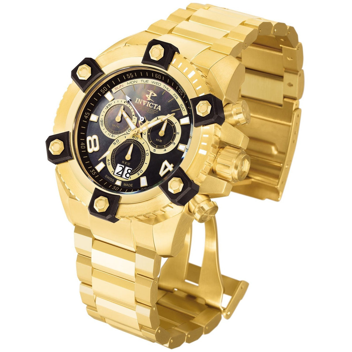 Invicta Men&#39;s 0340 Reserve Arsenal Chronograph  Gold-Tone Stainless Steel Watch