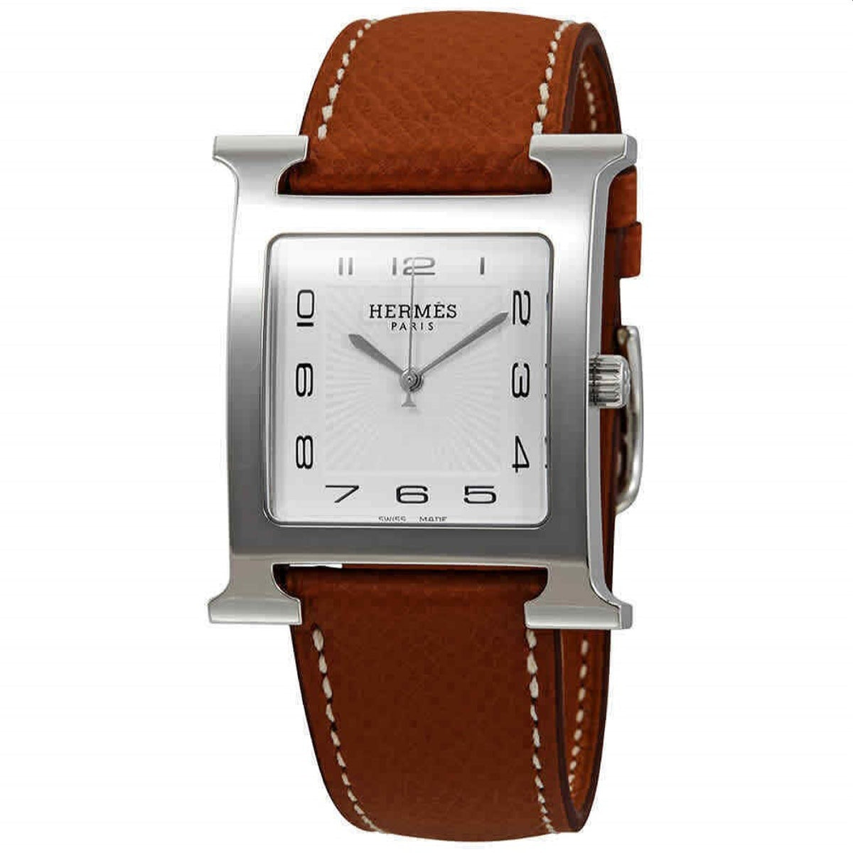 Hermes Women's 036831WW00 H Hour Brown Leather Watch