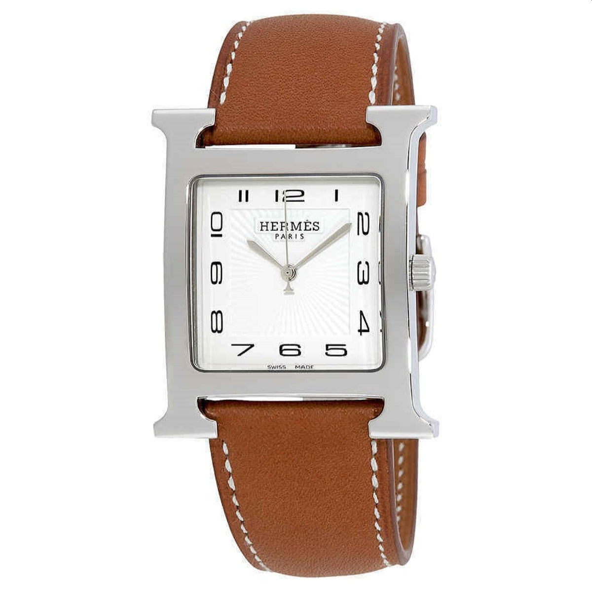 Hermes Women's 036833WW00 H Hour Brown Leather Watch