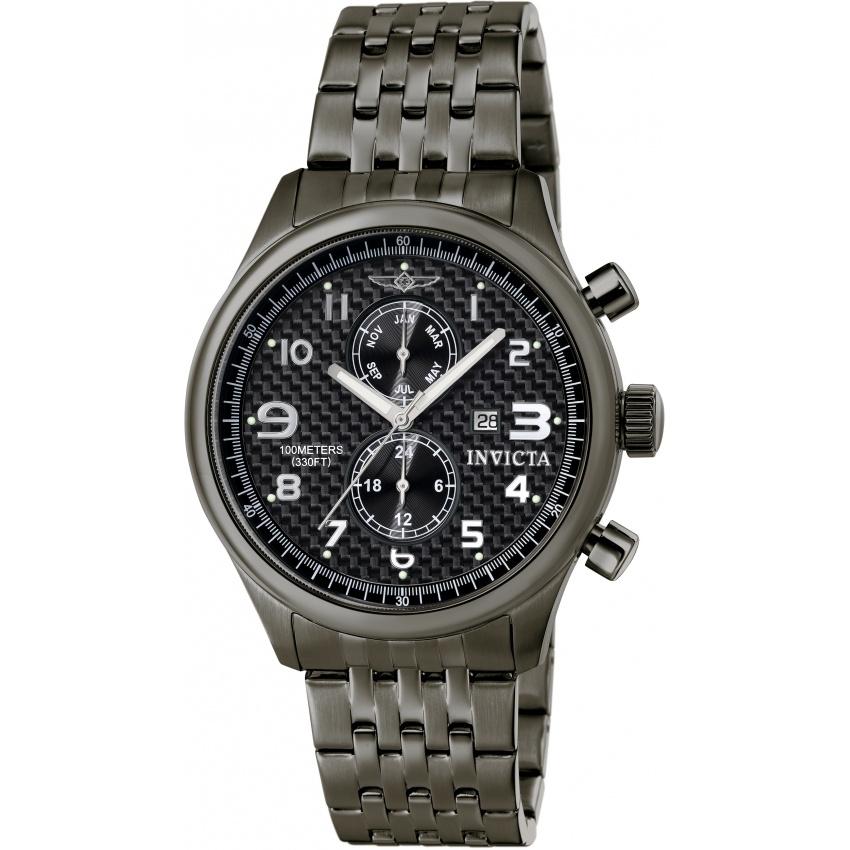 Invicta Men&#39;s 0368 Specialty Chronograph Gunmetal Stainless Steel Watch
