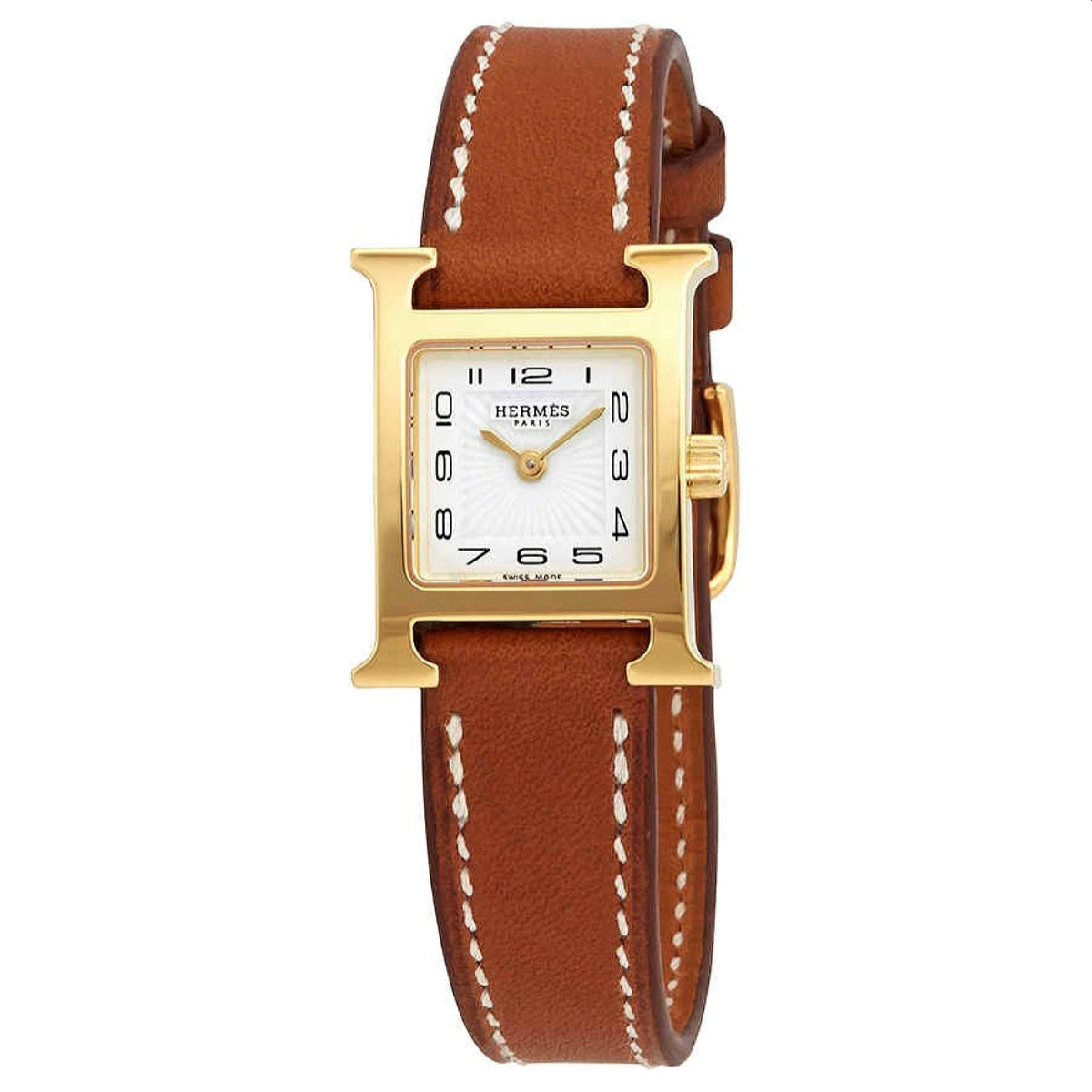 Hermes Women's 037963WW00 H Hour Brown Leather Watch