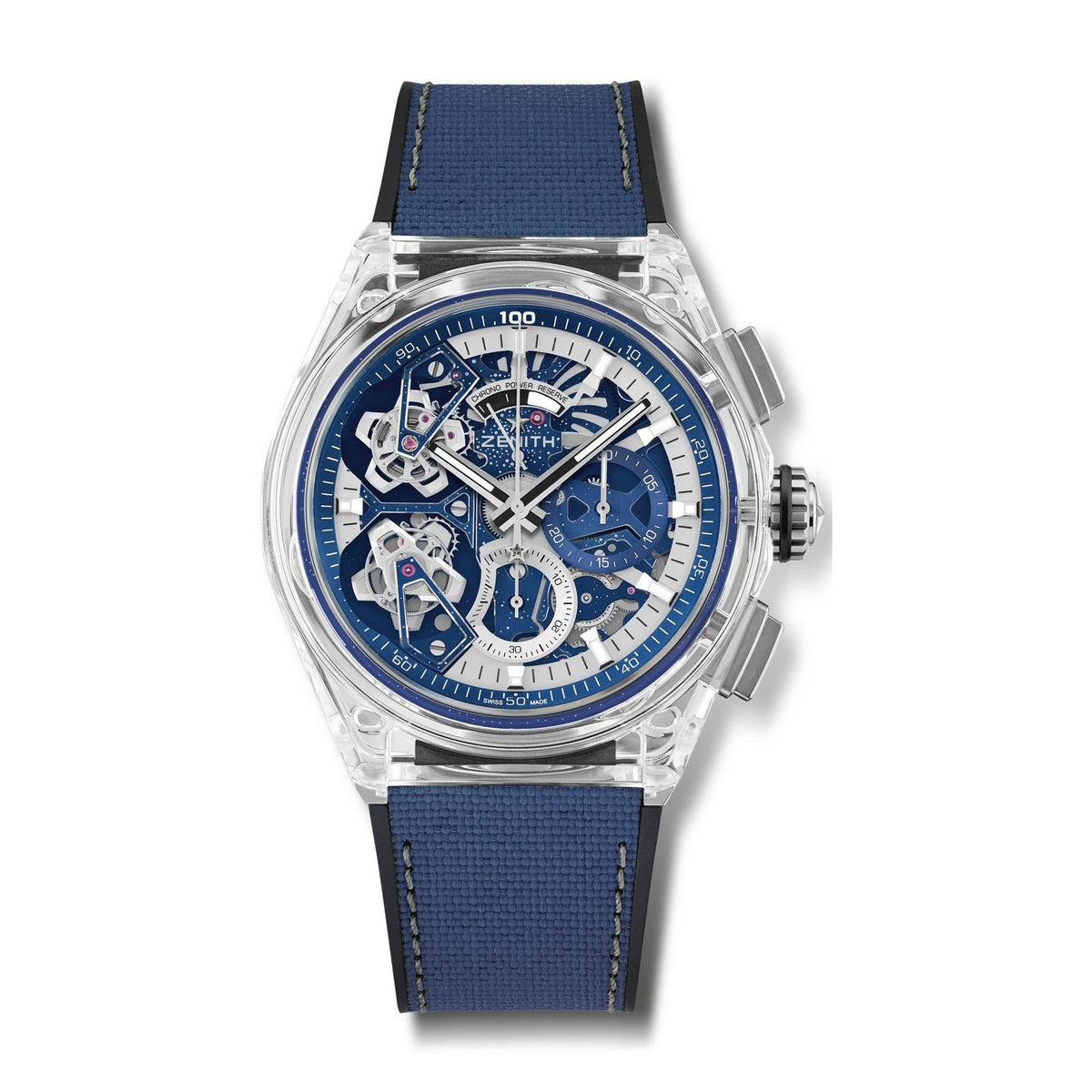 Zenith Men's 04.9000.9020-00.R920 DEFY 21 Double Tourbillon Sapphire Blue Rubber Watch