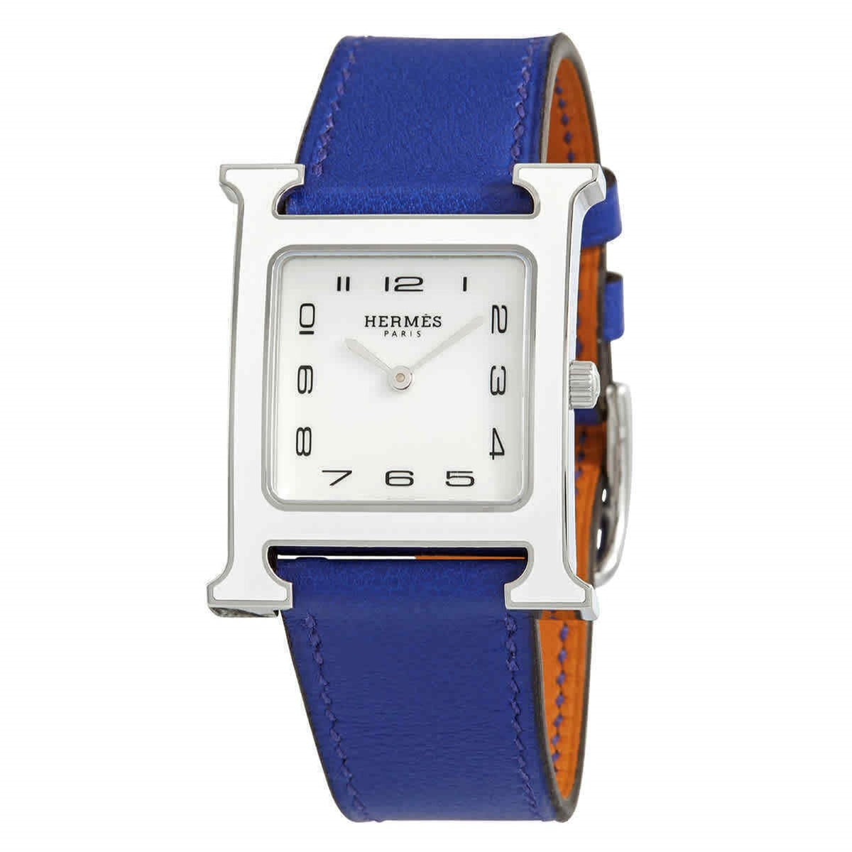 Hermes Women's 044854WW00 H Hour Blue Leather Watch