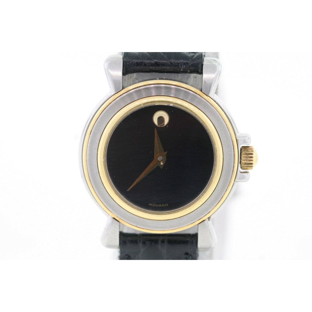 Movado Women&#39;s 0602587 Movado Black Leather Watch