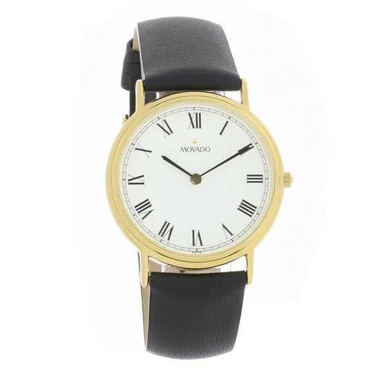 Movado Men's 0602616 Gentry  Black Leather Watch