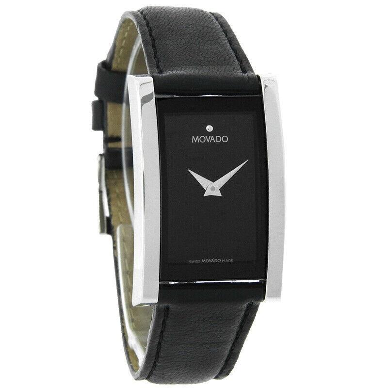 Movado Women's 0605396 La Novelle Black Leather Watch