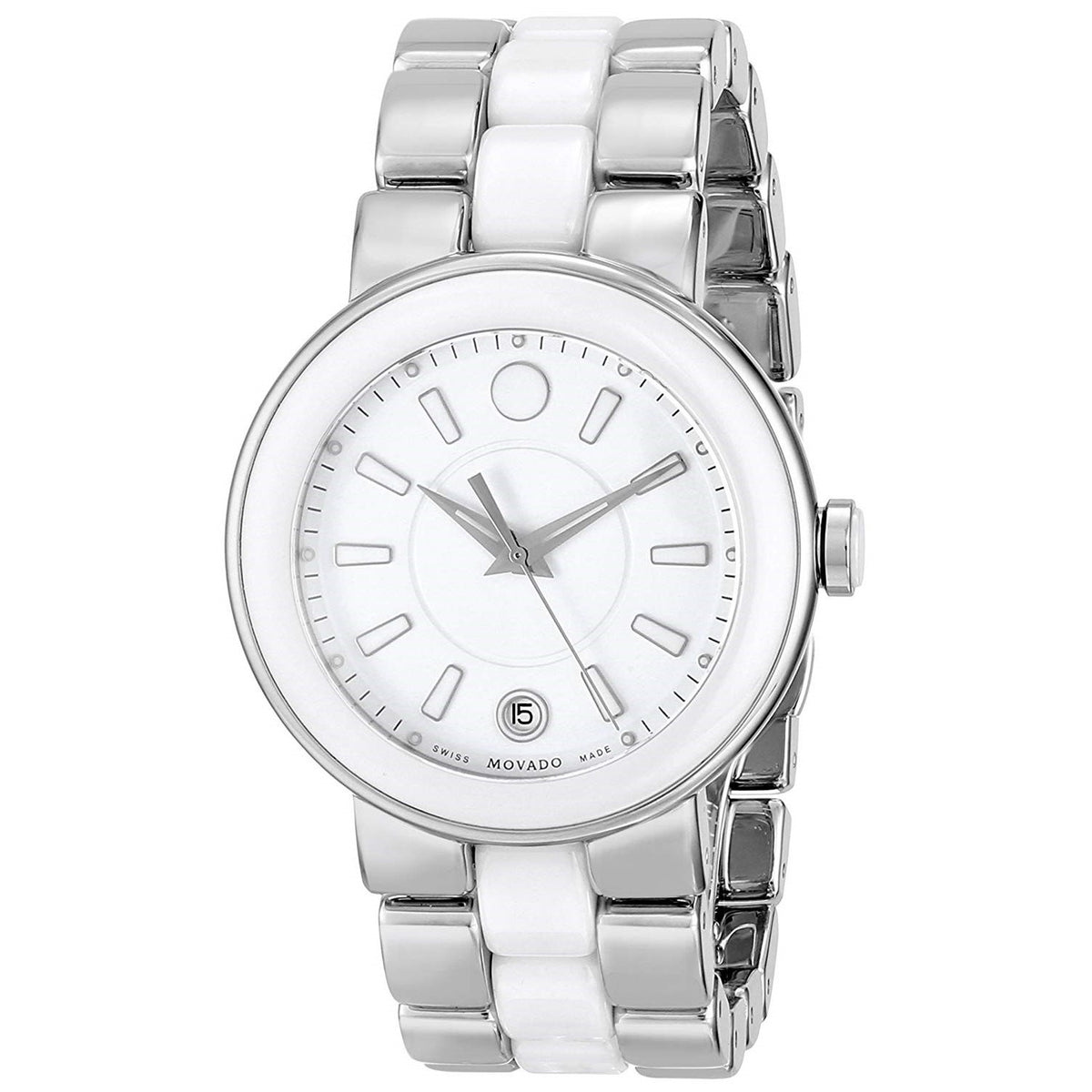 Movado Women&#39;s 0606539 Cerena Two-Tone Ceramic and Stainless Steel Watch