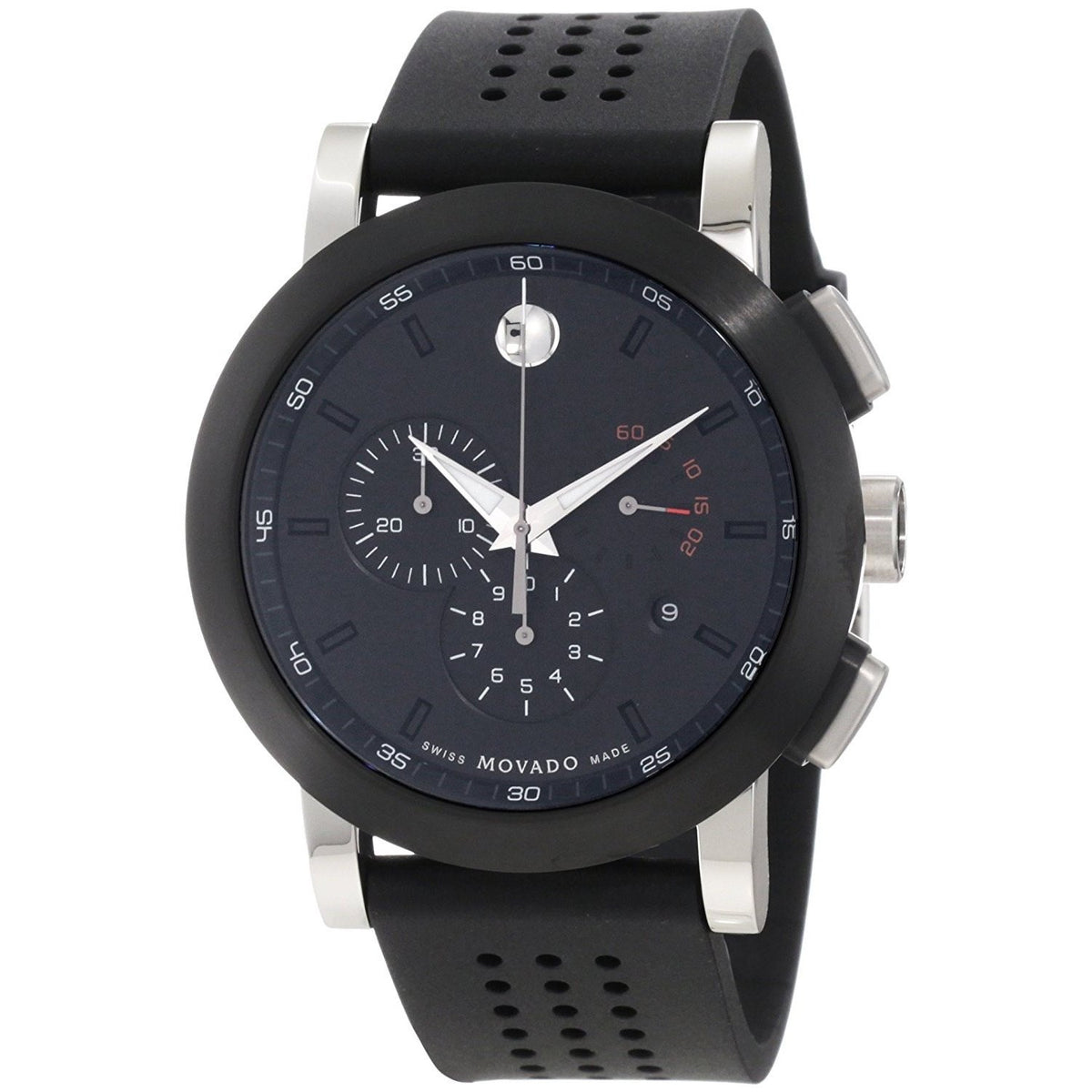 Movado Men's 0606545 Museum Chronograph Black Rubber Watch