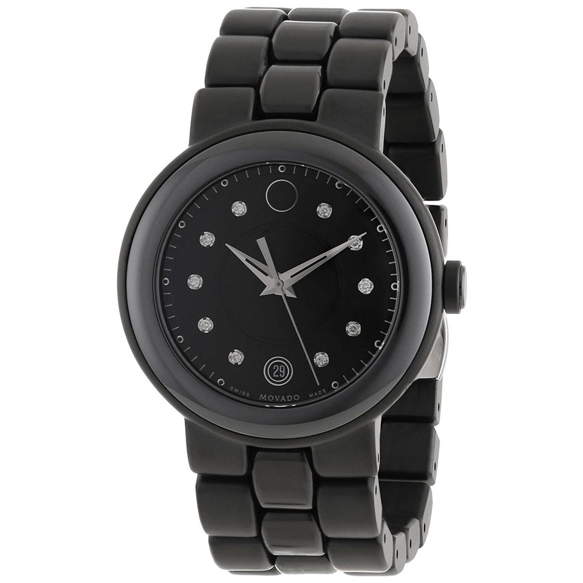Movado Women&#39;s 0606693 Cerena Black Ceramic and Stainless Steel Watch