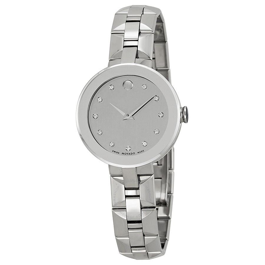 Movado Women's 0606814 Sapphire Diamond Stainless Steel Watch
